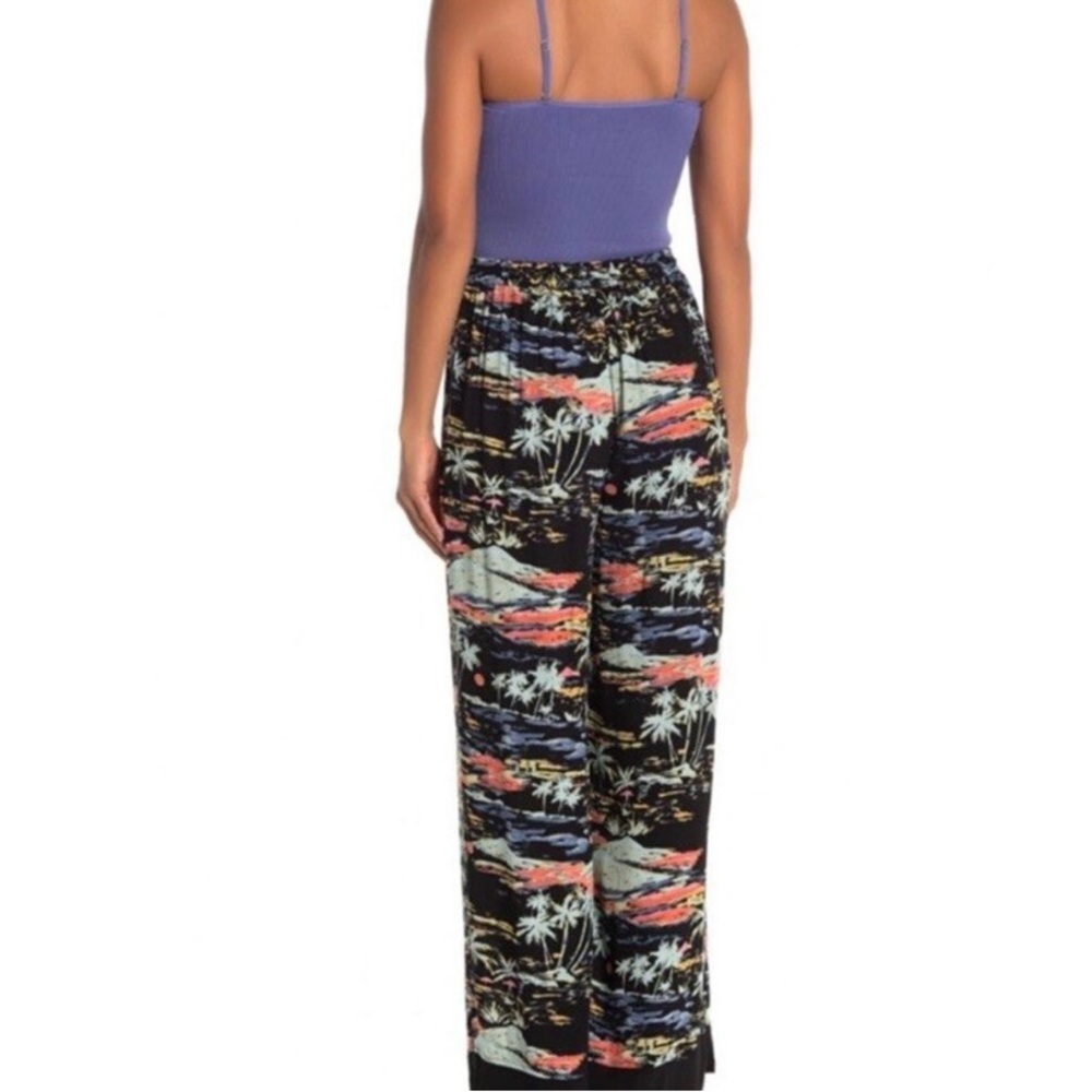 Free People Intimates Tropical Blue Lagoon Wide-Leg Pants Small - Picture 3 of 8